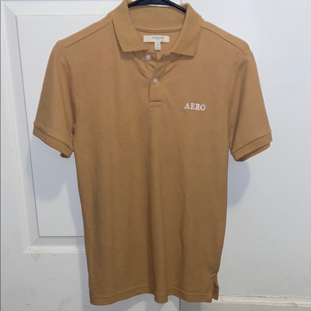 Aeropostale Tan Polo Shirt Classic Short Sleeve